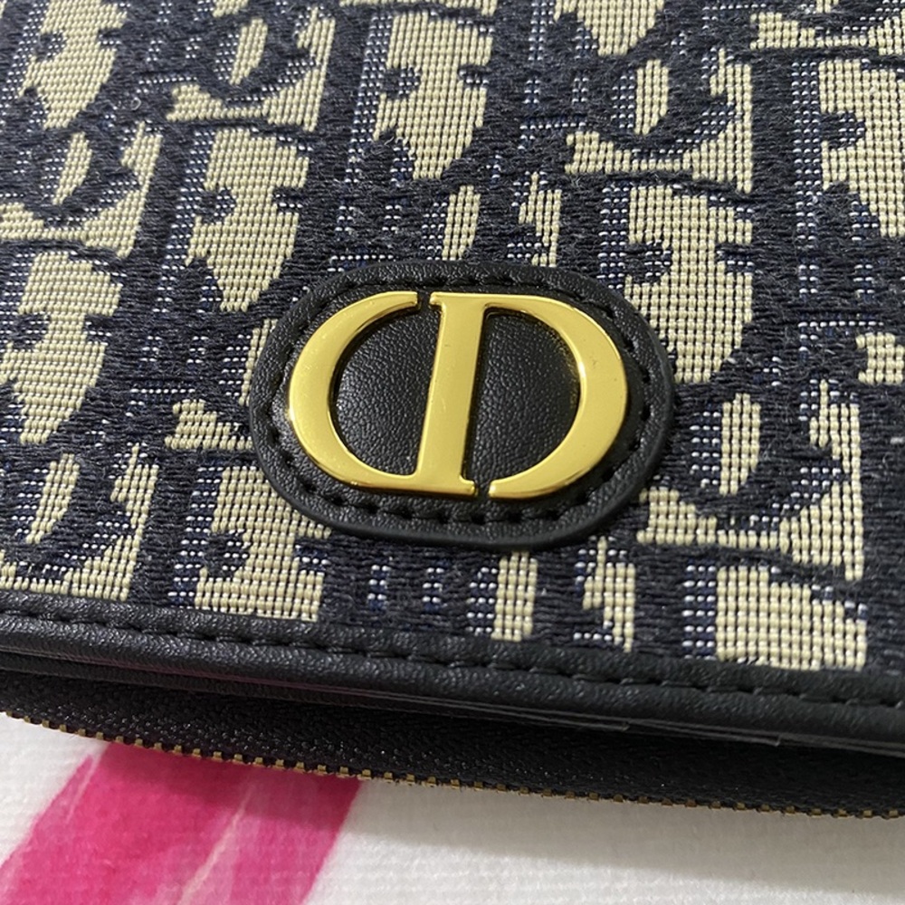 Dior Blue Oblique 30 Montaigne Lotus Wallet - Picture 2 of 9